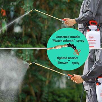 Itisll Portable Garden Pump Sprayer - Brass Wand & Strap