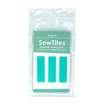 SewTites Original Magnetic Sewing Pins - Set of 5 Sewing Magnets to Replace Straight Pins & Fabric Clips for Sewing and Quilting