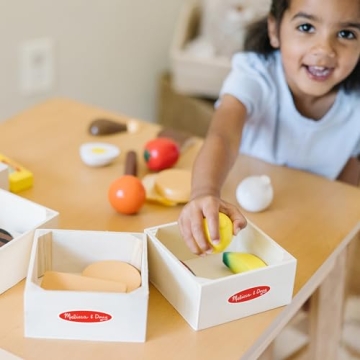 Melissa & Doug Wooden Play Food Set 21 Pieces 4 Crates