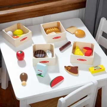 Melissa & Doug Wooden Play Food Set 21 Pieces 4 Crates