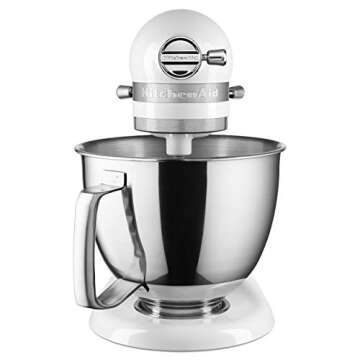 KitchenAid KSM3316XWH Artisan Mini Stand Mixers, 3.5 quart, White (Renewed)