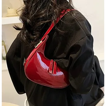 Y2K Retro Women's Crescent Shoulder Bags - Vegan Leather Hobo