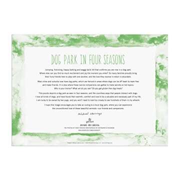 Galison Michael Storrings Dog Park in Four Seasons 1000 Piece Puzzle from Galison - Beautiful 1000 Piece Puzzle for Adults, Challenging and Fun, Thick and Sturdy Pieces, Great Gift Idea