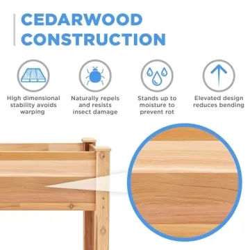 Jumbl Cedar Garden Bed | Elevated Planter for Fresh Herbs and Veggies