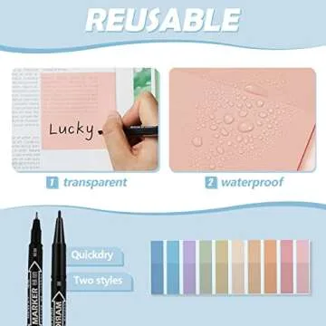 Jutom 39 Pcs Aesthetic Book Annotation Kit Pencil Case Bag with Highlighter Gel Pen 700 Sheets Transparent Sticky Notes Pads Index Tab Bible Study Supplies for School(Green,Cute Style)