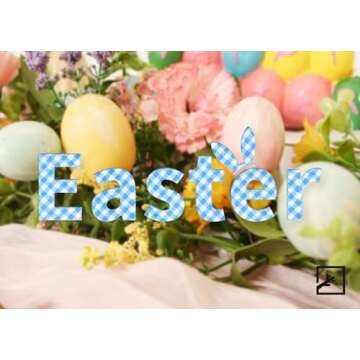 ZIFTY 5FT Easter Garland Spring Vine with Easter Eggs Flowers Berries for Rustic Mantle Arch Home Table Tree Decoration