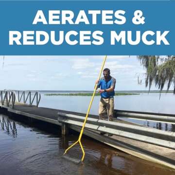 Jenlis Muck Razer Aquatic Weed & Sludge Tiller, Heavy Duty Silt & Scum Reducing Tool, Rid Outdoor Pond & Lake Shoreline of Mud, Clean Sand Beaches & Create Clear Lakefronts, Easy & Simple Assembly