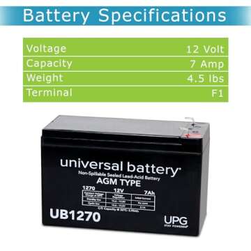 Universal Power Group UPG UB1270-12V 7AH SLA Battery