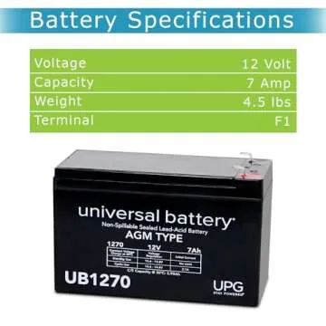 Universal Power Group UPG UB1270-12V 7AH SLA Battery