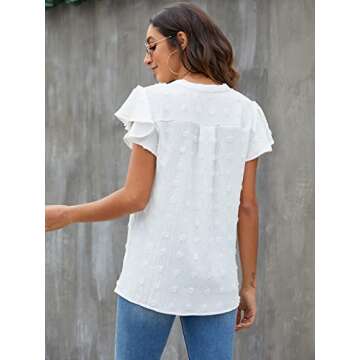 Blooming Jelly Women's Flowy Summer Blouse with Ruffles