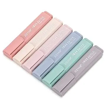 ZEYAR Highlighter Pen, Cream Colors Chisel Tip, Aesthetic Highlighter Marker, Water Based, Quick Dry, No Bleed, for Bible Study Notes School Office (6 Youth Colors)