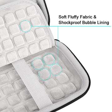 Lacdo Hard Carrying Case for MacBook Air Pro Charger MagSafe/MagSafe 2 Power Adapter, iPhone13/13 Pro Charger, USB-C Type-C Hub, Earbuds, USB Cable Organizer Protective EVA Shockproof Travel Bag,Black