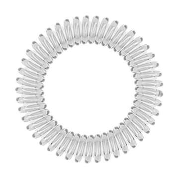 invisibobble SLIM Traceless Spiral Hair Ties - Pack of 3, Crystal Clear - Strong Elastic Grip Coil H...