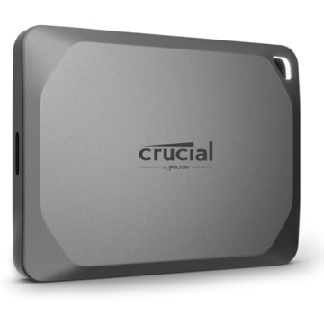 Crucial X9 Pro 1TB Portable SSD – Up to 1050MB/s sustained Reads, Water and dust Resistant Storage...