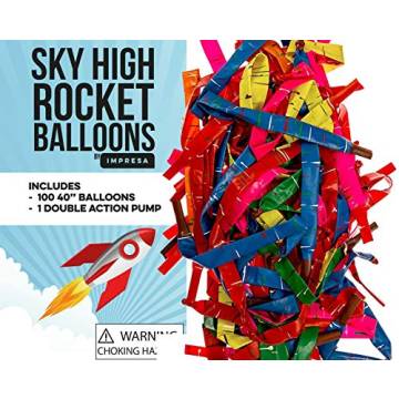 Exciting IMPRESA Rocket Balloons - 100 Pack with Pump