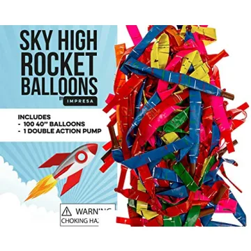 Exciting IMPRESA Rocket Balloons - 100 Pack with Pump