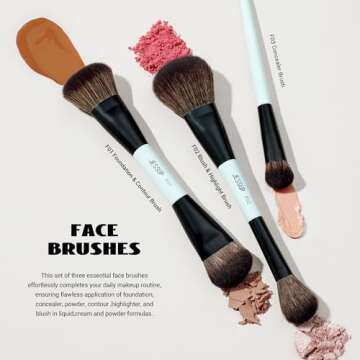 Jessup Double Sided Makeup Brushes Set for Flawless Beauty