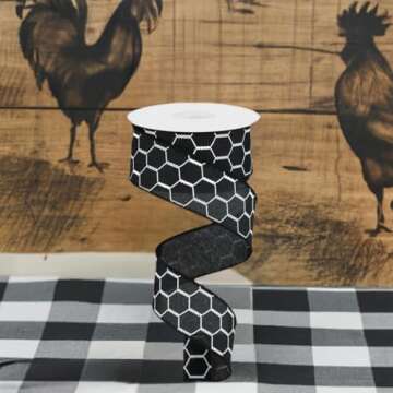 1.5" Chicken Wire Royal Ribbon for Crafting and Bouquets