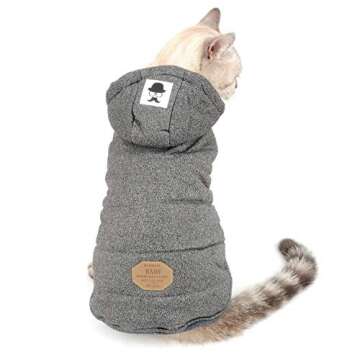 SELMAI Fleece Dog Hoodie Winter Coat for Small Dogs and Puppies, Grey