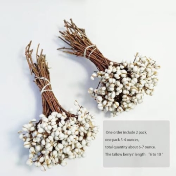 Natural White Tallow Berries - Elegant Floral Decor
