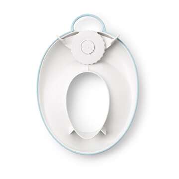 BABYBJORN Toilet Trainer, White/Turquoise, 1 Count (Pack of 1) & Step Stool, White/Gray