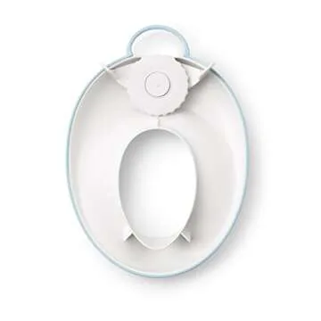 BABYBJORN Toilet Trainer, White/Turquoise, 1 Count (Pack of 1) & Step Stool, White/Gray