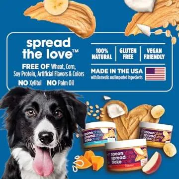 Fruitables Spreads – Spreadable Dog Treat – Bakeable Dog Treat – Real Coconut & Oatmeal – Human-Grade 100% Natural Ingredients – Great for All Dogs – 7 Ounces