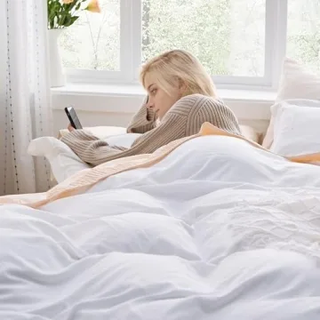 Bedsure Bright White King Size Duvet Cover - Luxe Comfort