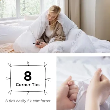 Bedsure Bright White King Size Duvet Cover - Luxe Comfort