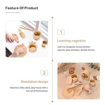 Montessori Sensory Bin Toys Set for Toddlers - 9 Wooden Tools