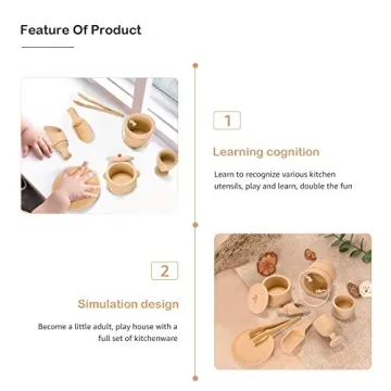 Montessori Sensory Bin Toys Set for Toddlers - 9 Wooden Tools