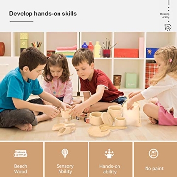 Montessori Sensory Bin Toys Set for Toddlers - 9 Wooden Tools