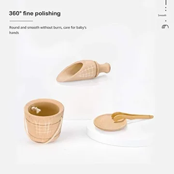 Montessori Sensory Bin Toys Set for Toddlers - 9 Wooden Tools