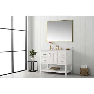 Urban Furnishing - Henry 42-Inch (42") Bathroom Sink Vanity Set with Carrarra White Quartz Top - White