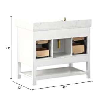 Urban Furnishing - Henry 42-Inch (42") Bathroom Sink Vanity Set with Carrarra White Quartz Top - White