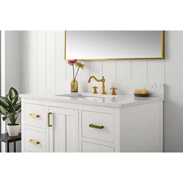 Urban Furnishing - Henry 42-Inch (42") Bathroom Sink Vanity Set with Carrarra White Quartz Top - White