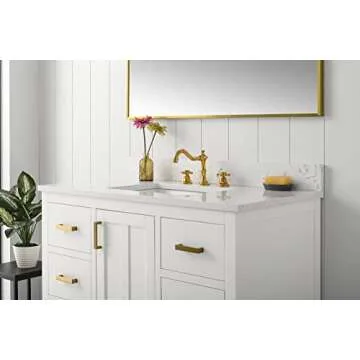 Urban Furnishing - Henry 42-Inch (42") Bathroom Sink Vanity Set with Carrarra White Quartz Top - White