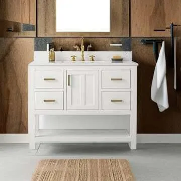 Urban Furnishing - Henry 42-Inch (42") Bathroom Sink Vanity Set with Carrarra White Quartz Top - White