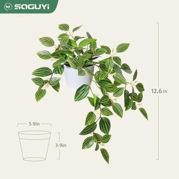 SOGUYI 15 Inch Faux Peperomia Plant for Indoor Decor