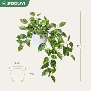 SOGUYI 15 Inch Faux Peperomia Plant for Indoor Decor