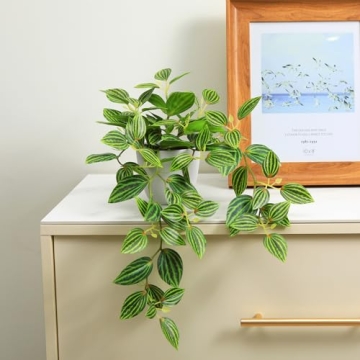 SOGUYI 15 Inch Faux Peperomia Plant for Indoor Decor