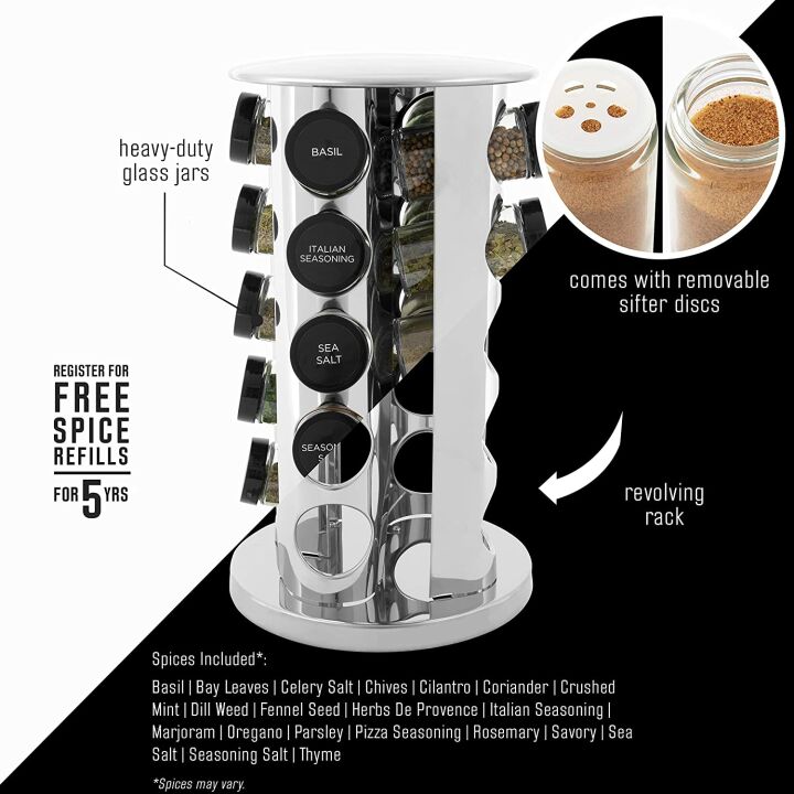 Kamenstein 20 Jar Spice Rack with Free Refills