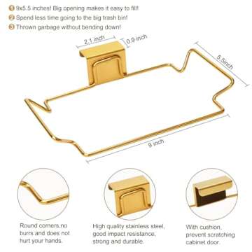 OYSIR Stainless Steel Trash Bag Holder for Kitchen Cabinets