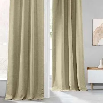 HPD Faux Linen Room Darkening Curtains 50W x 84L