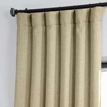 HPD Faux Linen Room Darkening Curtains 50W x 84L