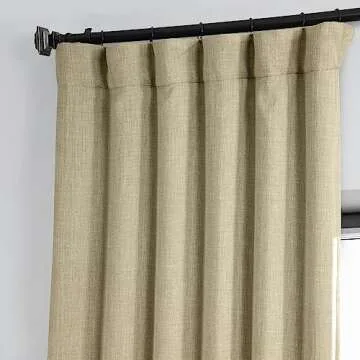 HPD Faux Linen Room Darkening Curtains 50W x 84L