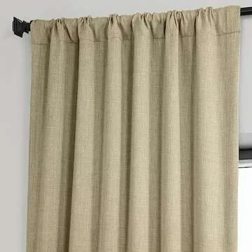 HPD Faux Linen Room Darkening Curtains 50W x 84L