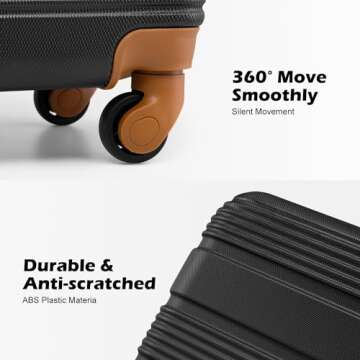 LONG VACATION Luggage Set with Hardshell TSA Lock and Spinner Wheels