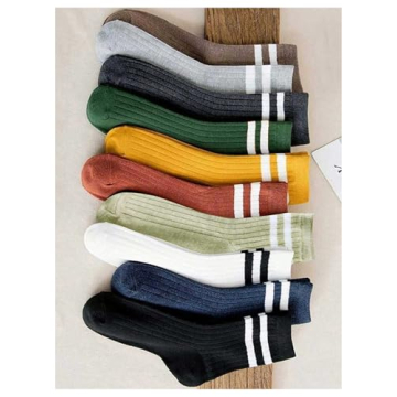Stylish RoseSeek Women's 10 Pairs Mid Calf Socks