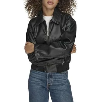 Levi's Women's Faux Leather Bomber Jacket - Stylish & Functional